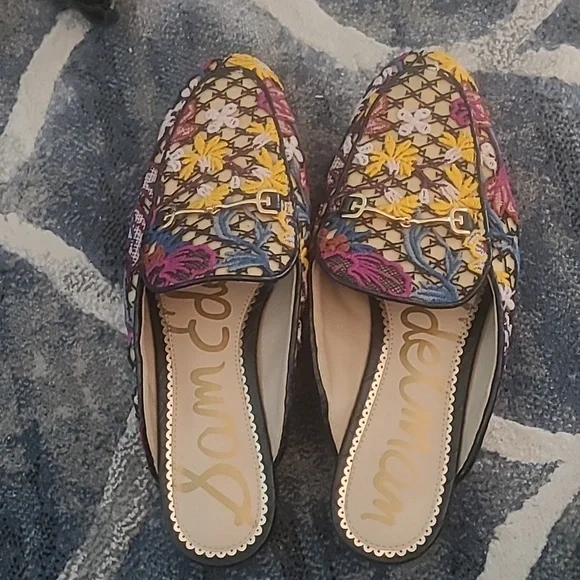 SAM EDELMAN Linnie Chintz Floral Embroidered Mule Sandals Women’s Size 7.5 - Picture 2 of 3
